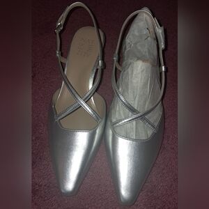 Naturalizer Women's Slingback Sandals Tahira Silver Size 8